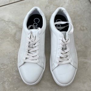 Calvin Klein White Sneakers! Only used once!